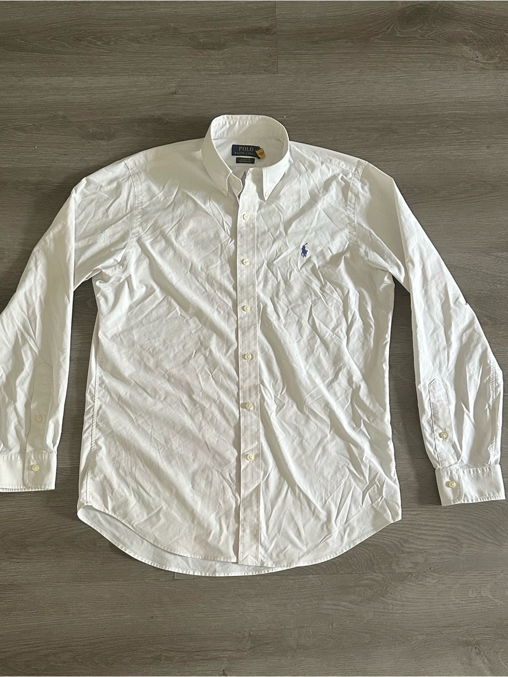 Polo Ralph Lauren Button Up Dress Shirt Men White Classic Fit Performance Size M